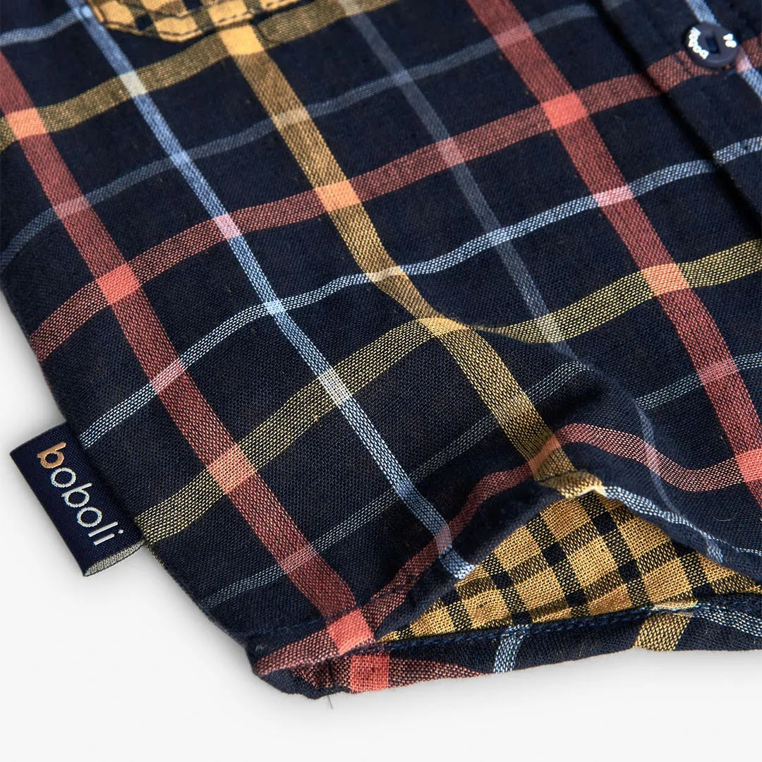 Camicia manica lunga quadri bambino
