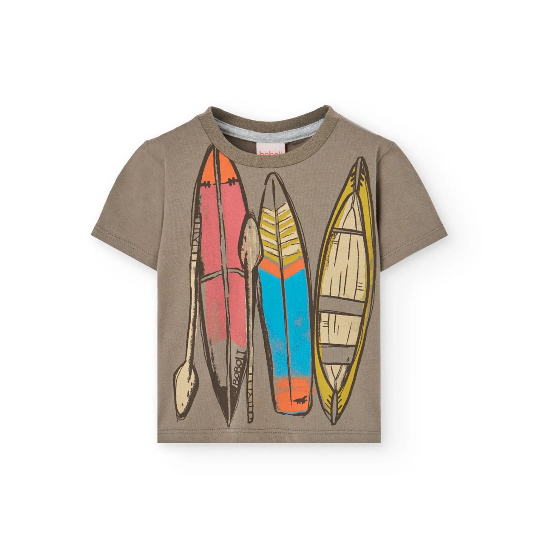 T-shirt mezza manica kaki canoe e surf