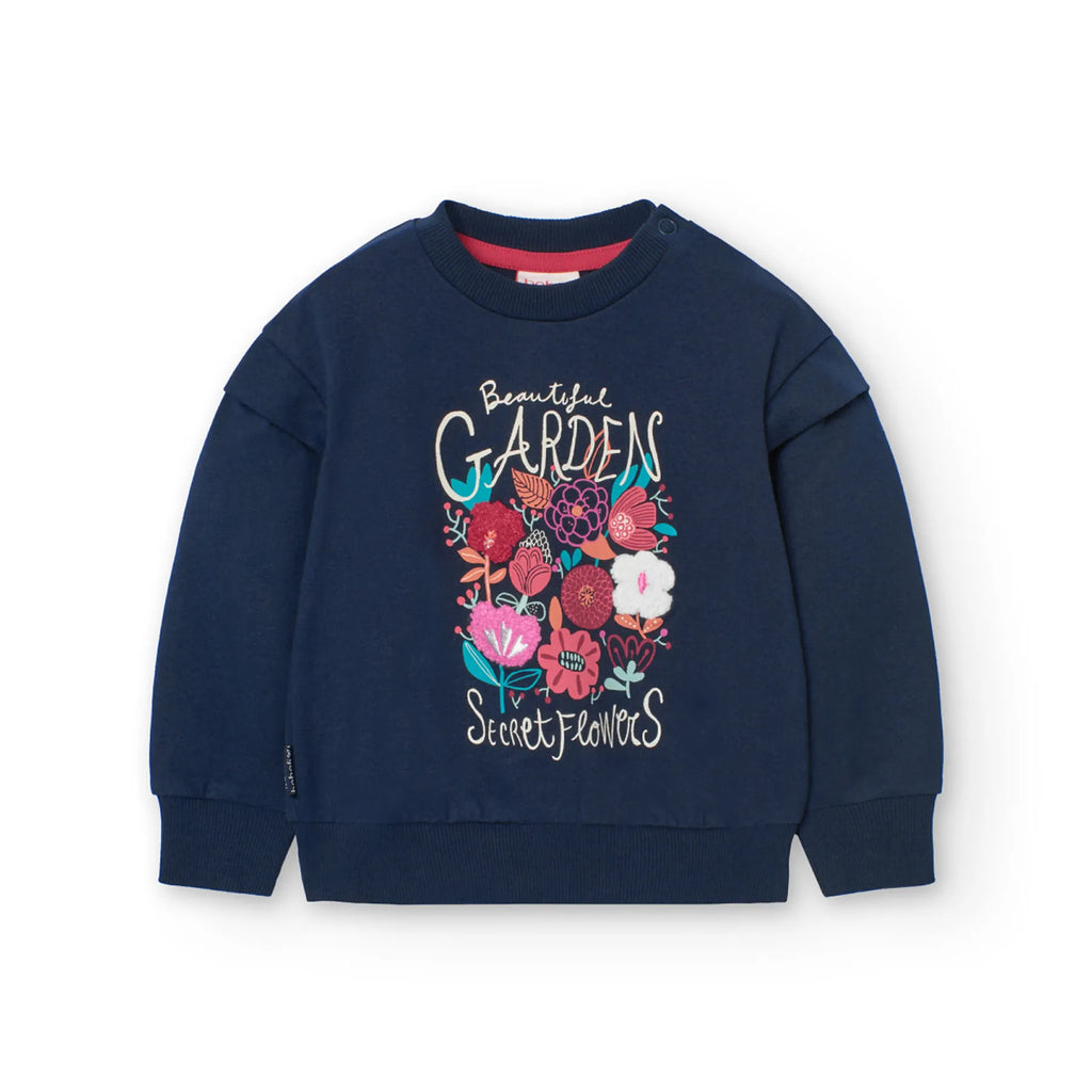 Felpa leggera girocollo fiori