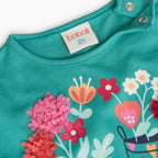 T-shirt manica lunga giada galoche e fiori