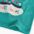 T-shirt manica lunga giada galoche e fiori