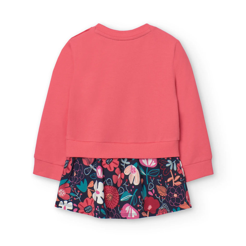 Vestito felpa paprika gonna stampa fiori