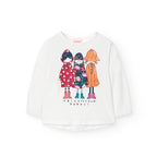 T-shirt manica lunga retro asimmetrico