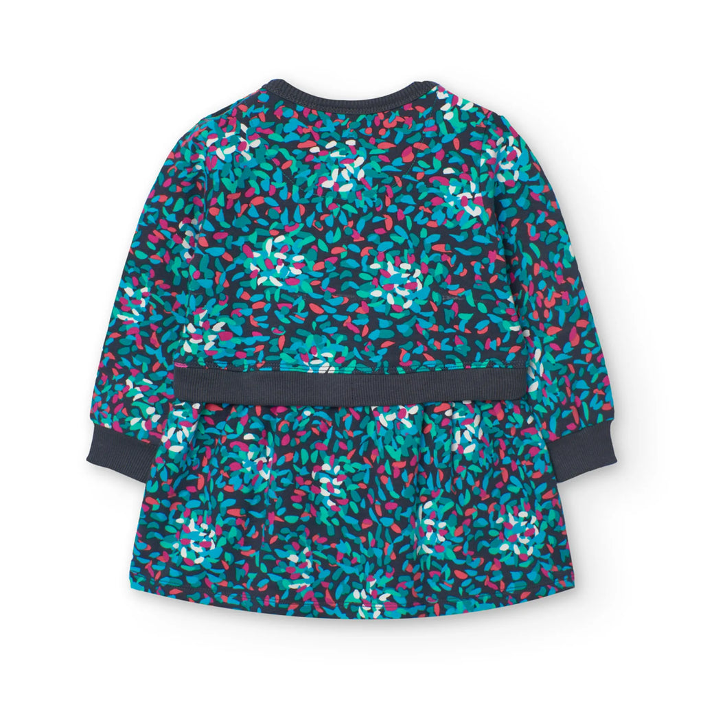 Vestito felpato stampa fiori