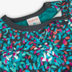 Vestito felpato stampa fiori