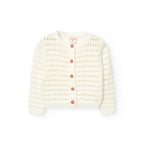 Cardigan traforato tricot bianco