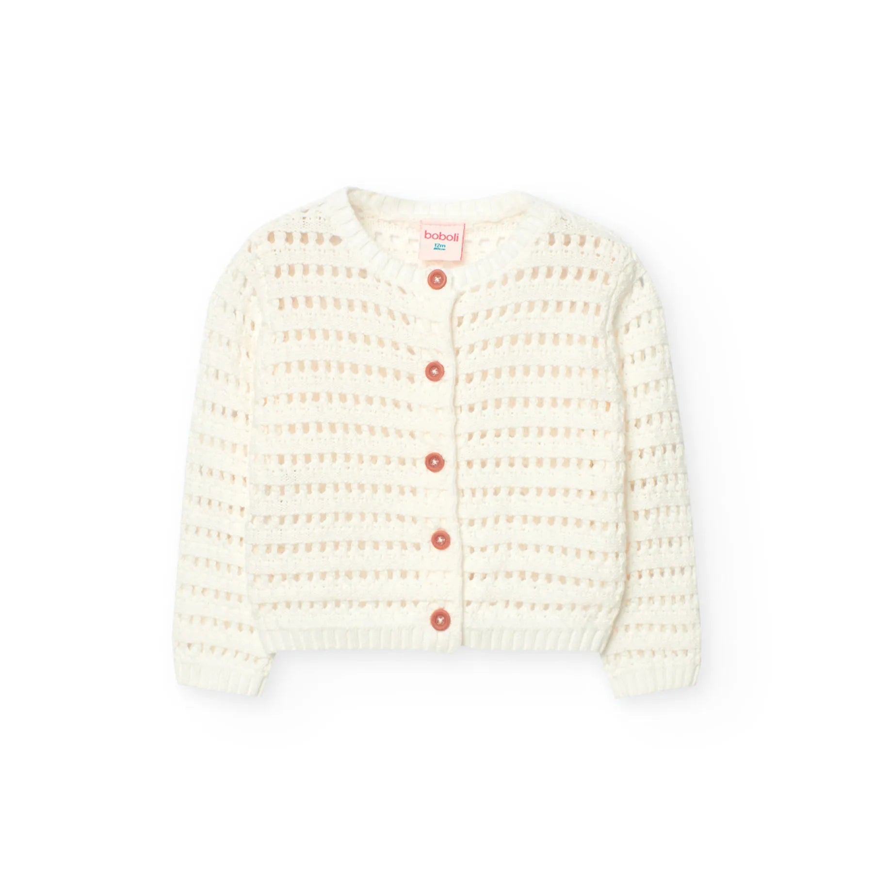 Cardigan traforato tricot bianco