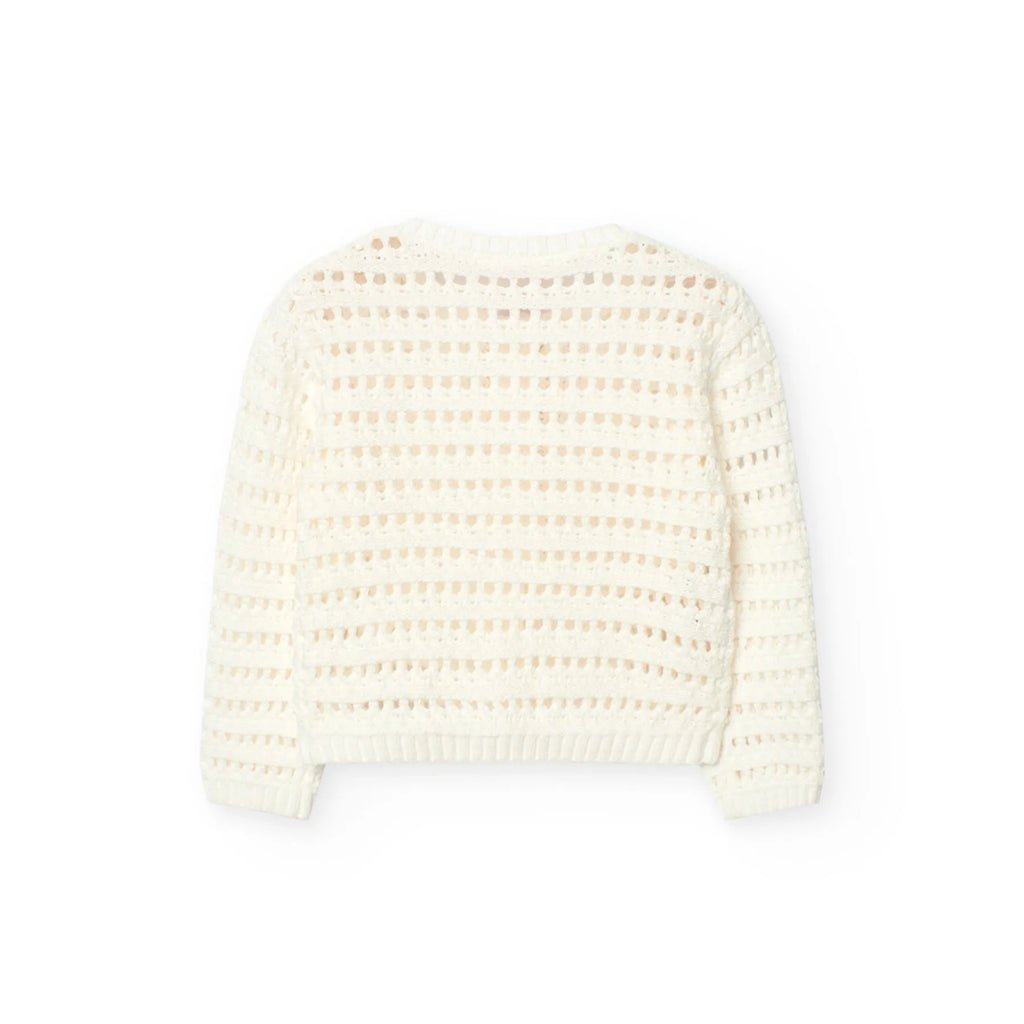 Cardigan traforato tricot bianco