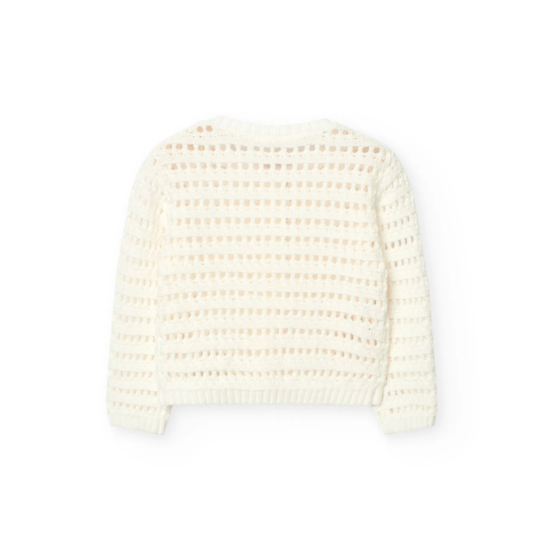 Cardigan traforato tricot bianco