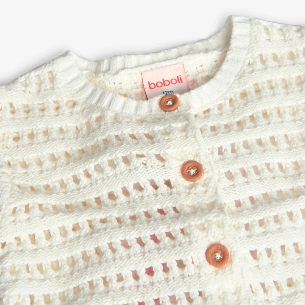 Cardigan traforato tricot bianco