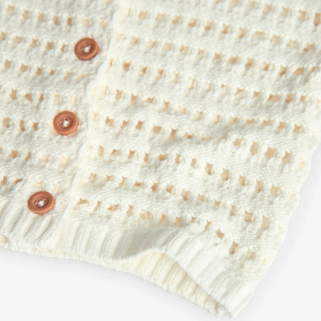 Cardigan traforato tricot bianco