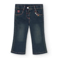 Pantaloni jeans a zampa slavato scuro
