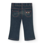 Pantaloni jeans a zampa slavato scuro