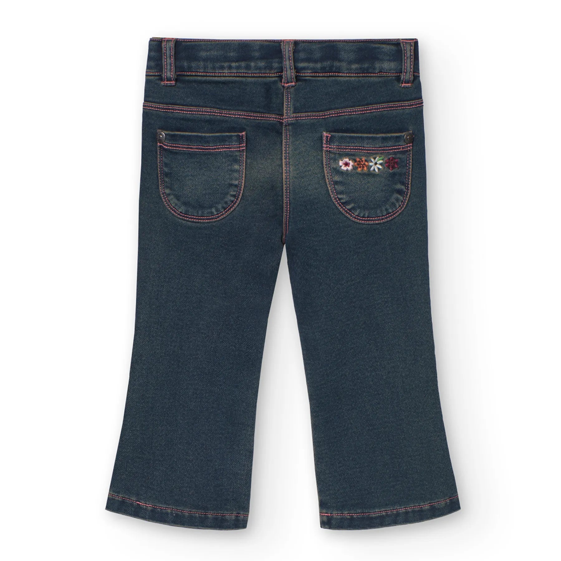 Pantaloni jeans a zampa slavato scuro