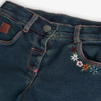 Pantaloni jeans a zampa slavato scuro