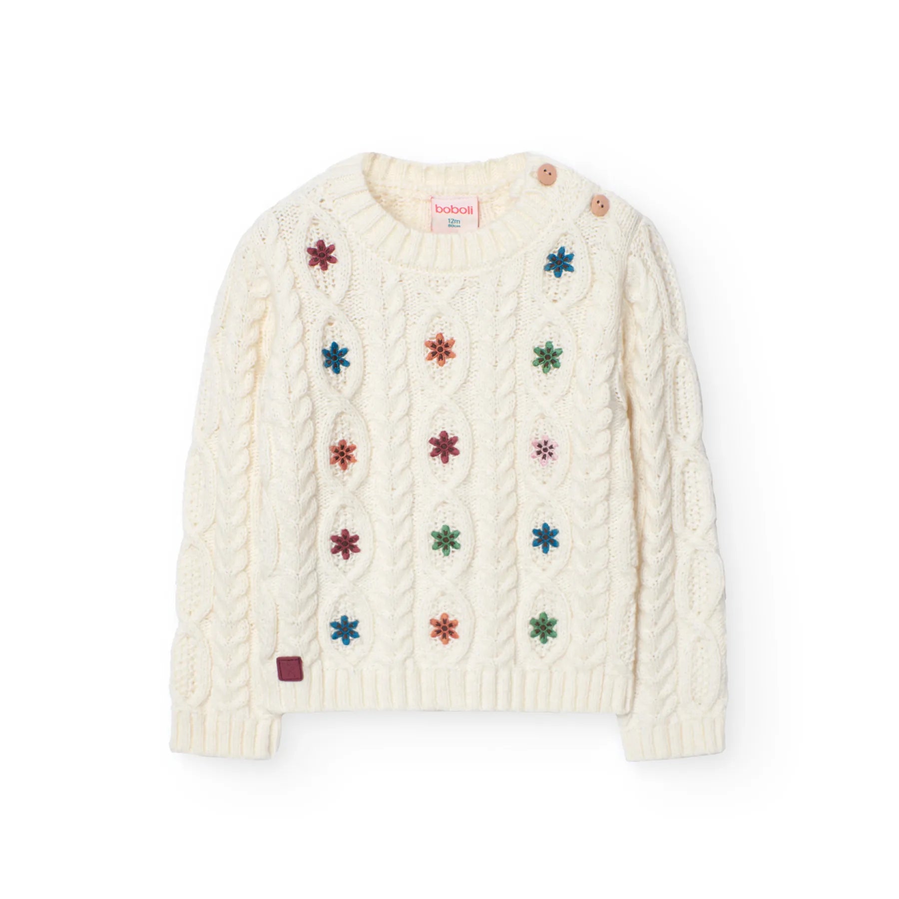 Maglione con trecce bianco