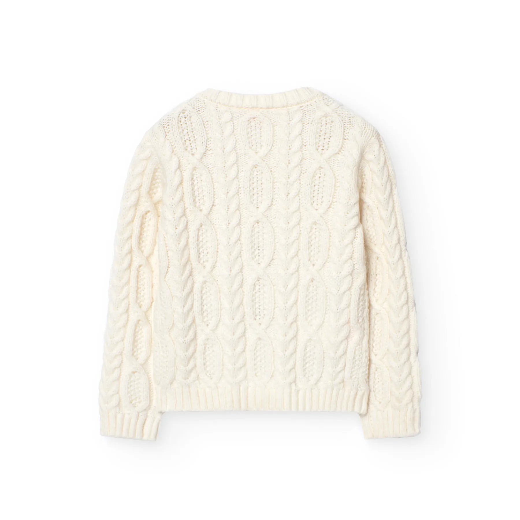 Maglione con trecce bianco