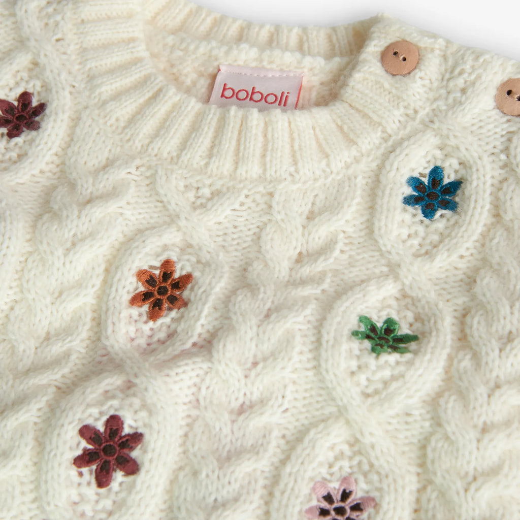 Maglione con trecce bianco