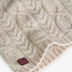 Vestito a maglia trecce ecrù con fiori
