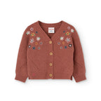 Cardigan con bottoni per bimba castagna
