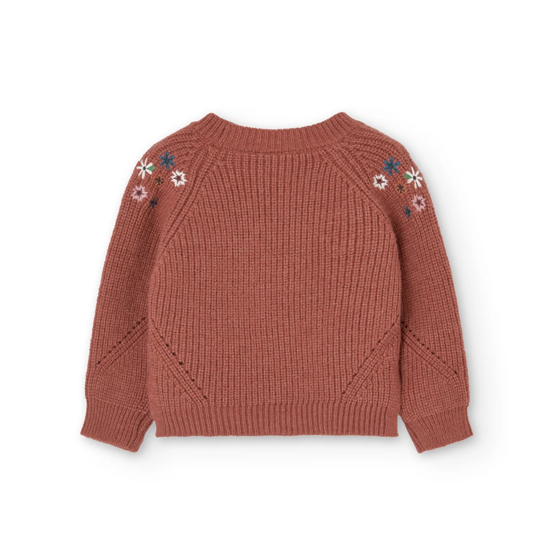 Cardigan con bottoni per bimba castagna