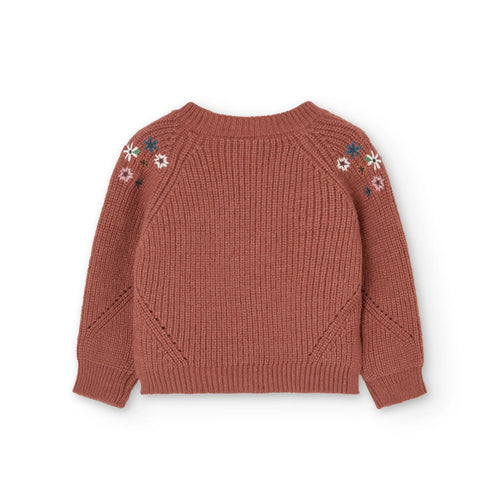 Cardigan con bottoni per bimba castagna