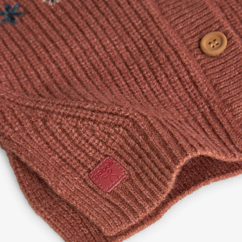 Cardigan con bottoni per bimba castagna