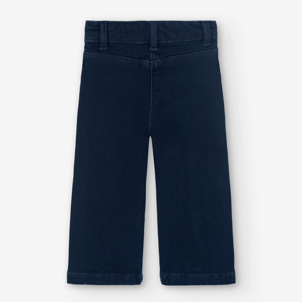 Pantaloni jeans linea dritta fiori applicati