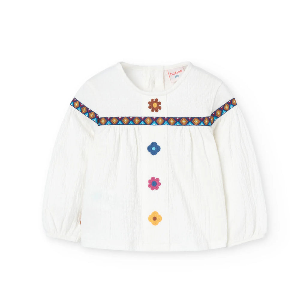 Maglietta jersey con fiori applicati