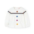 Maglietta jersey con fiori applicati