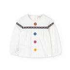 Maglietta jersey con fiori applicati