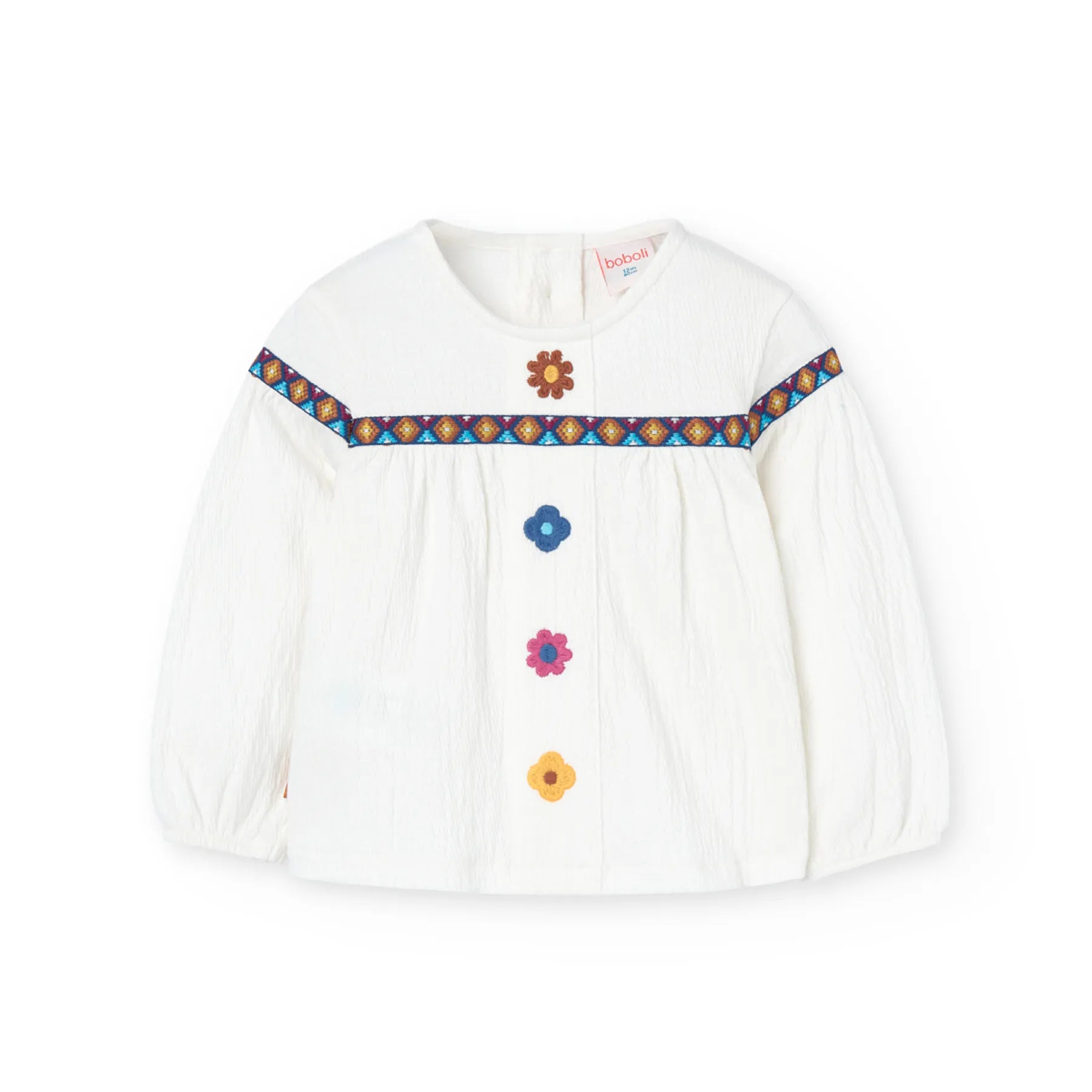Maglietta jersey con fiori applicati