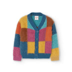 Cardigan maglia per bimba quadri