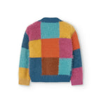 Cardigan maglia per bimba quadri