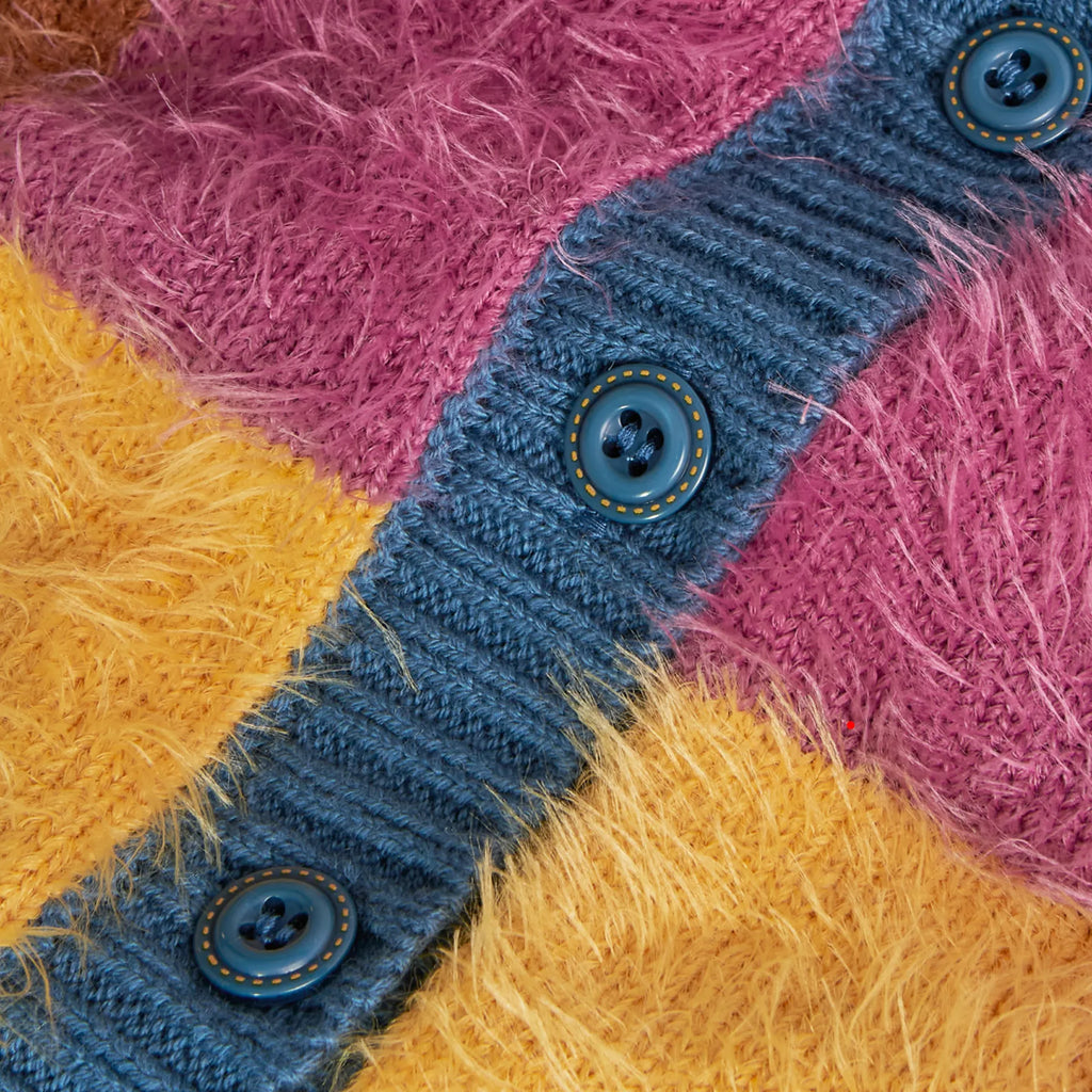 Cardigan maglia per bimba quadri