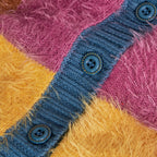 Cardigan maglia per bimba quadri