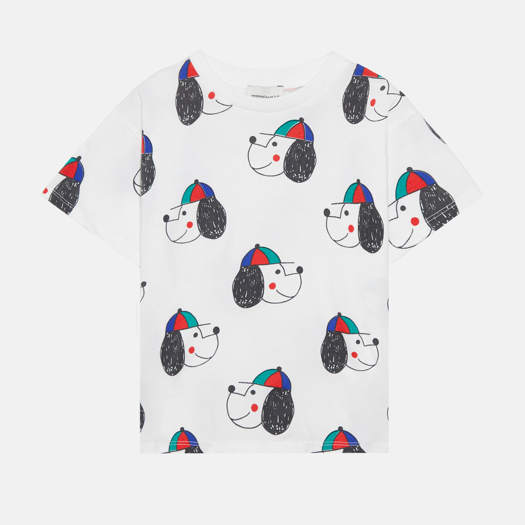 T-shirt mezza manica ‘happy dog’ all over
