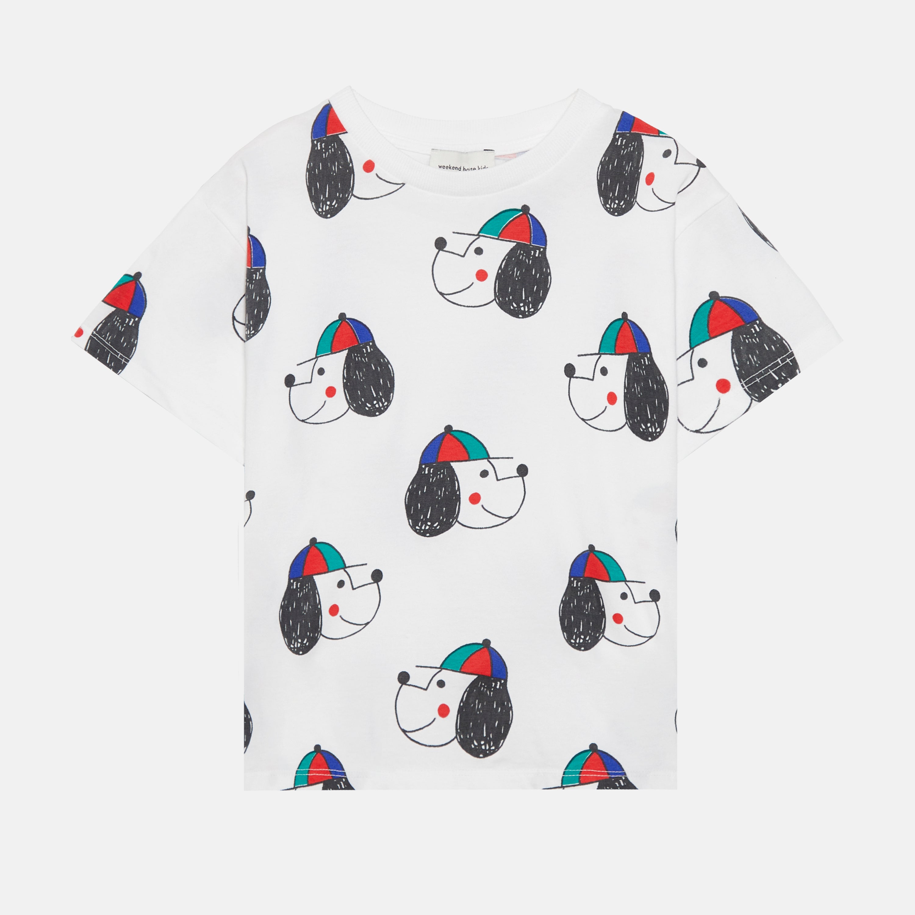 T-shirt mezza manica ‘happy dog’ all over