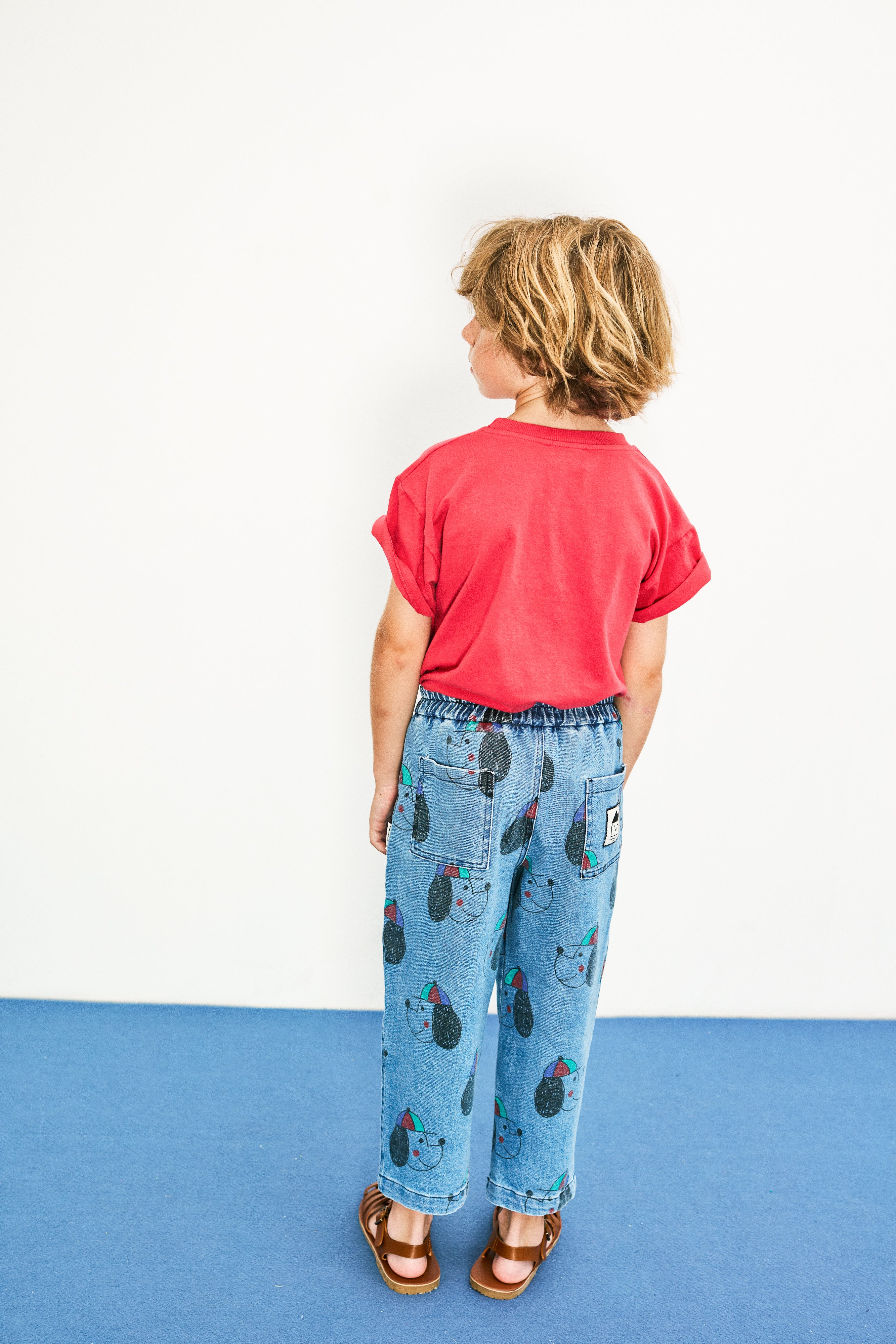 T-shirt mezza manica ‘happy dog’ rossa