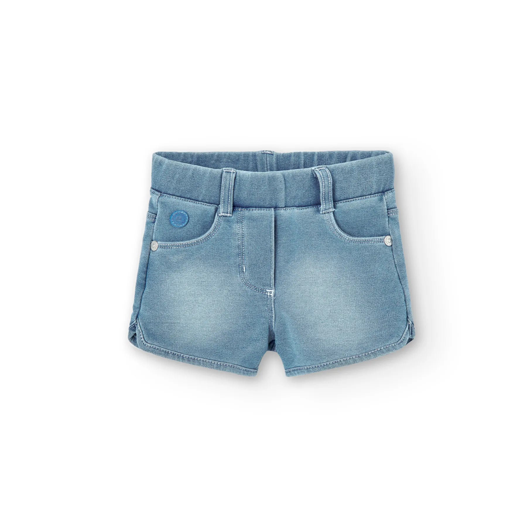 Shorts denim bambina blu slavato
