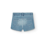 Shorts denim bambina blu slavato