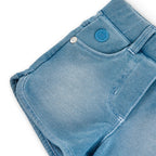 Shorts denim bambina blu slavato