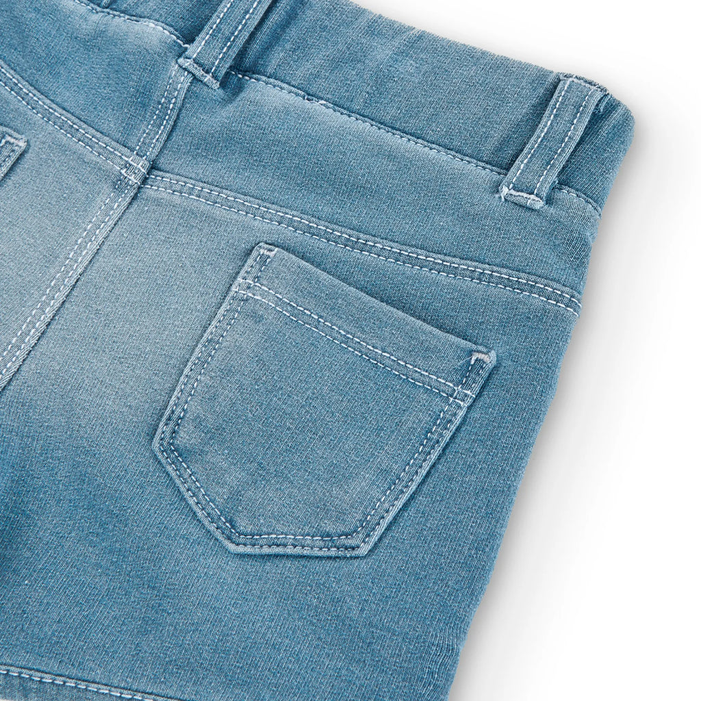 Shorts denim bambina blu slavato