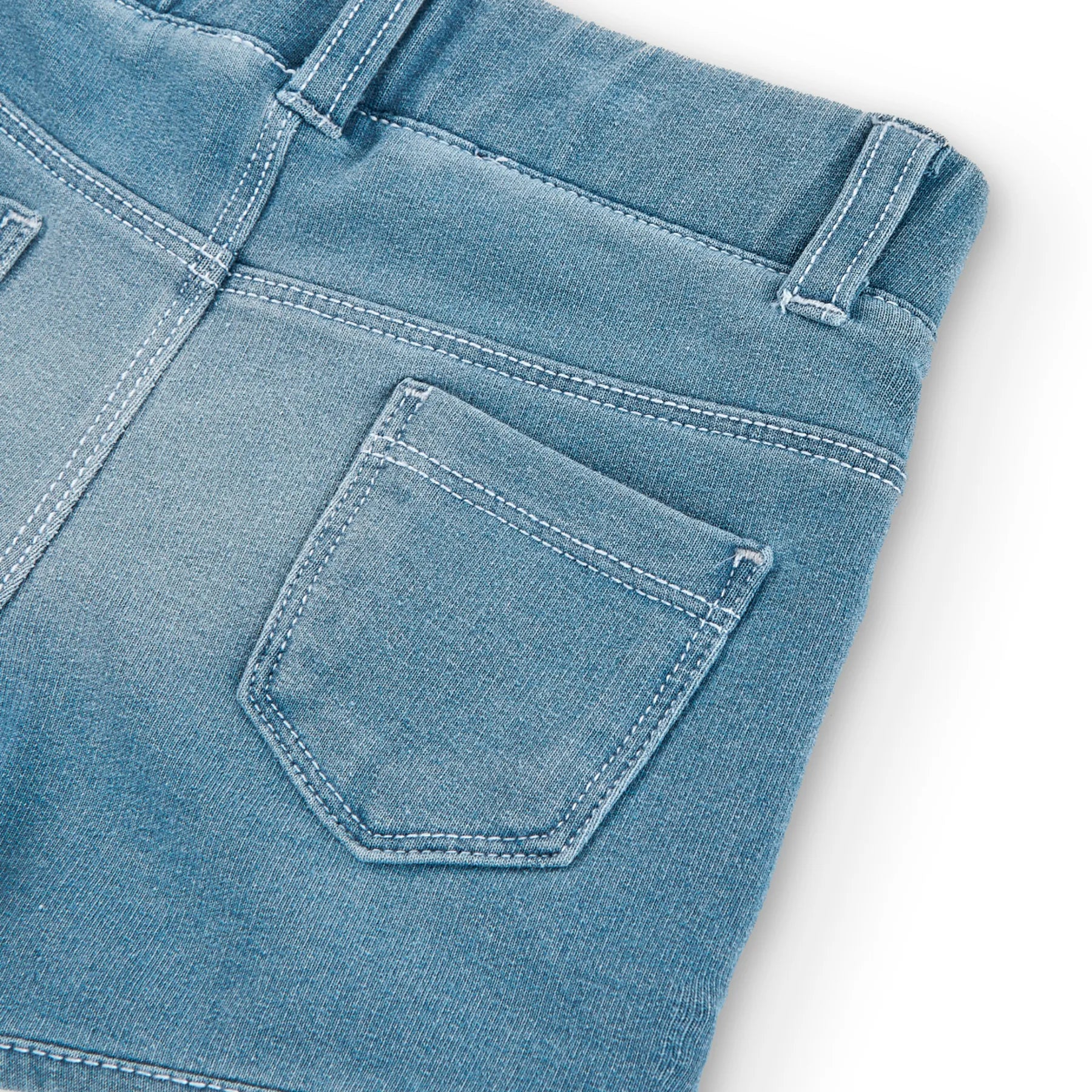 Shorts denim bambina blu slavato