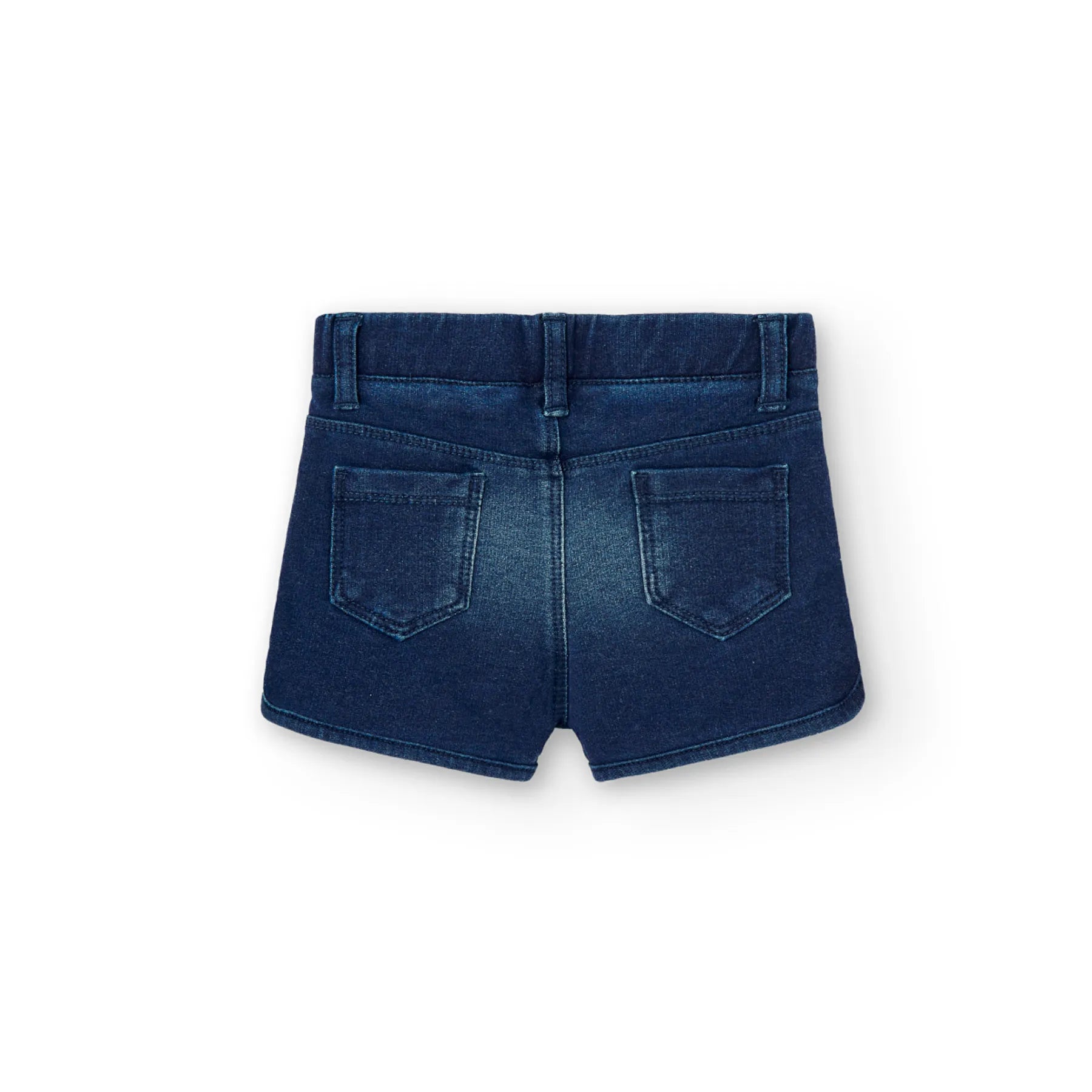 Shorts denim bambina blu slavato