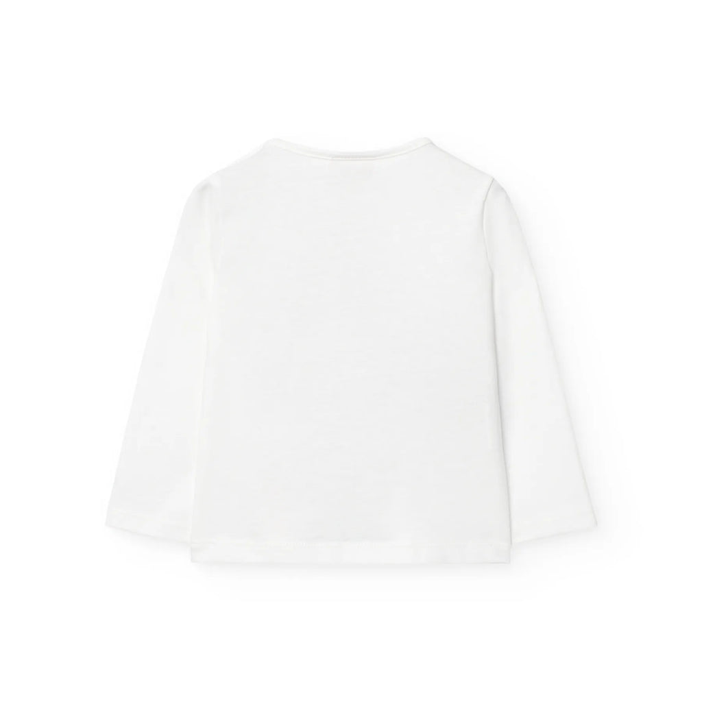 T-shirt manica lunga stampa fronte bianca
