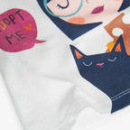 T-shirt manica lunga stampa fronte bianca