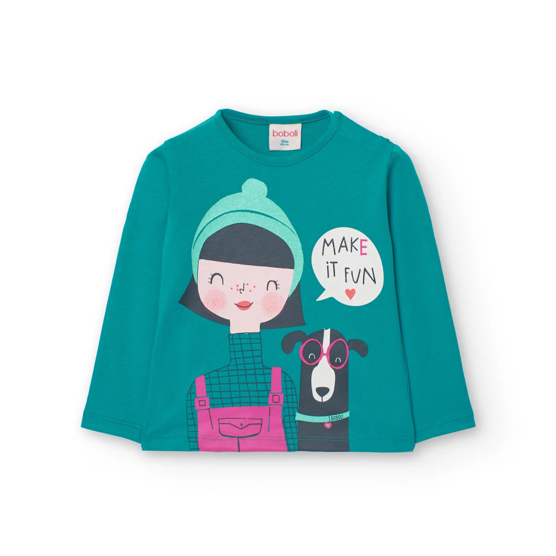 T-shirt manica lunga stampa fronte bianca