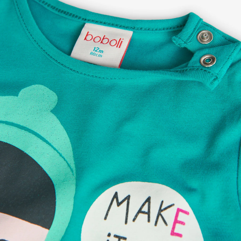 T-shirt manica lunga stampa fronte bianca