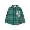 Camicia cotone quadri per bimbo verde